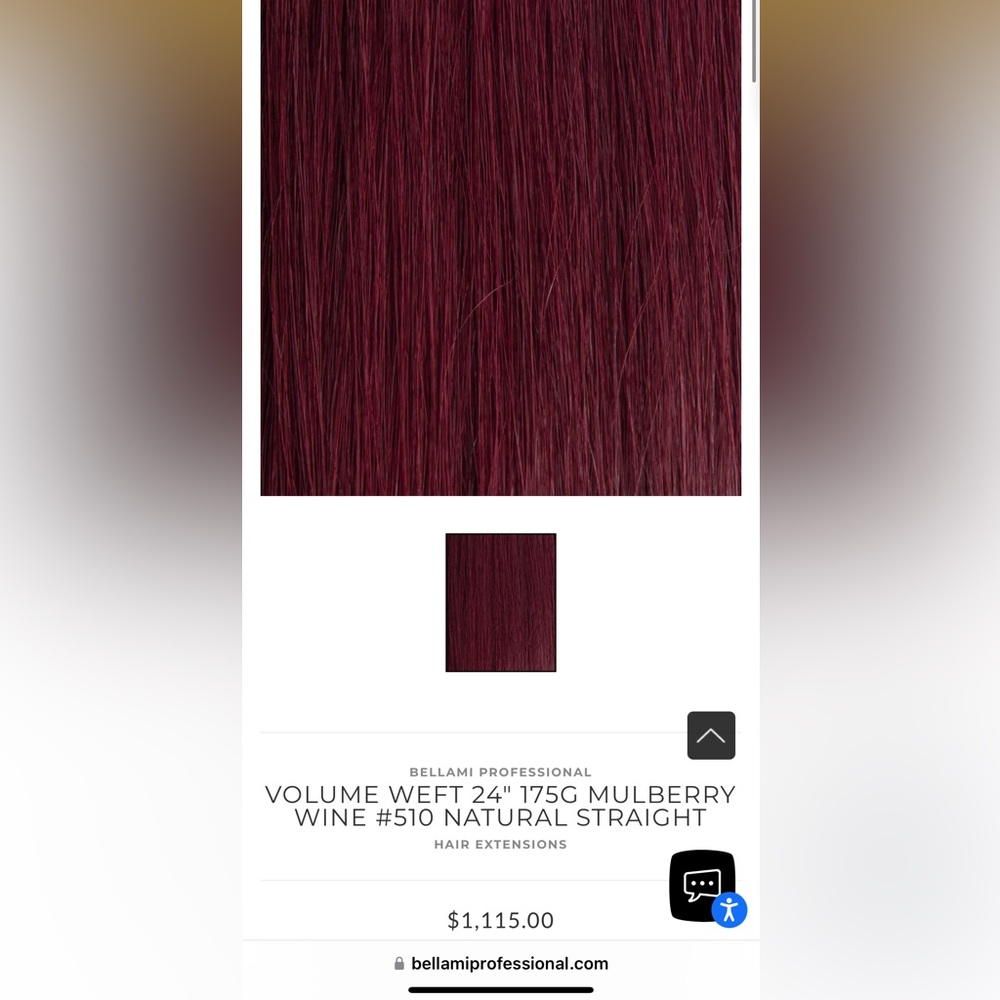 FLEX WEFT 22" 160G MULBERRY WINE #510 NATURAL STRAIGHT